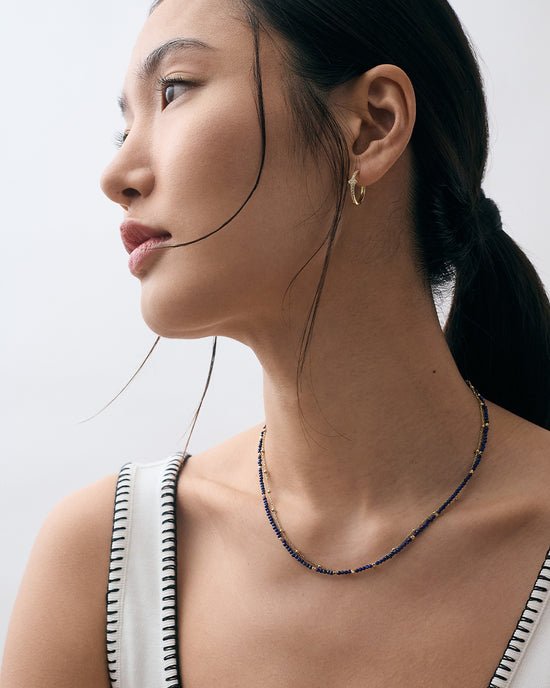 Gold Biography Lapis Necklace