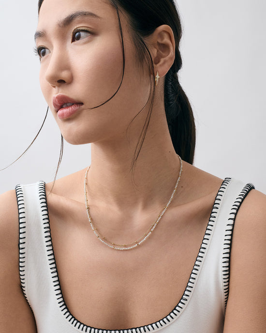 Gold Biography Mother of Pearl Necklace