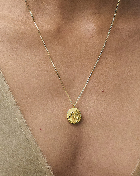 Gold Terra Rose Locket Necklace