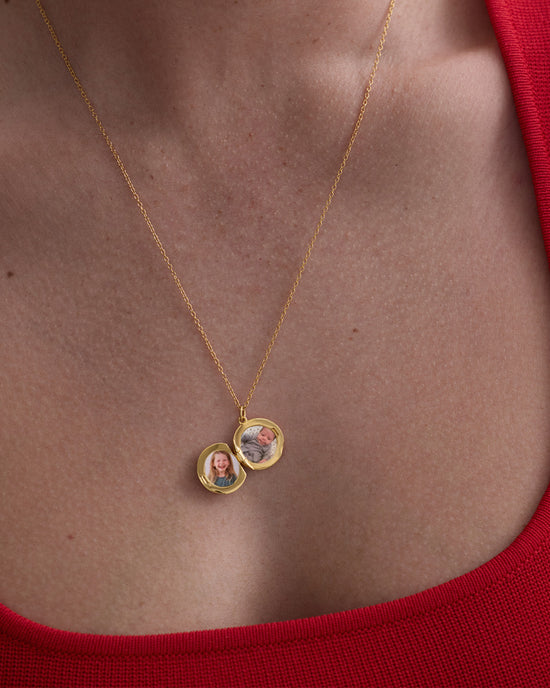 Gold Biography Midi Locket Necklace