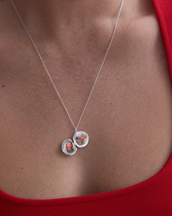 Silver Biography Midi Locket Necklace