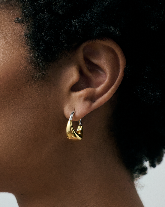 Gold & Silver Chunky Aurora U-Hoop Earrings