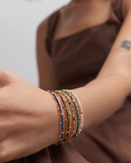 Gold Fine Biography Lapis Bracelet