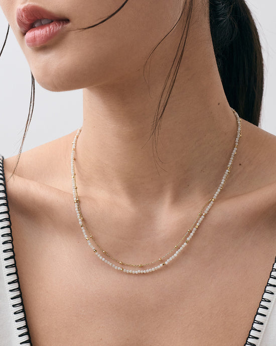 Gold Biography Mother of Pearl Necklace