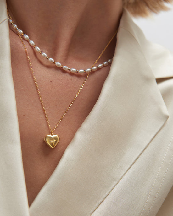 Gold Mini Heart Locket Necklace