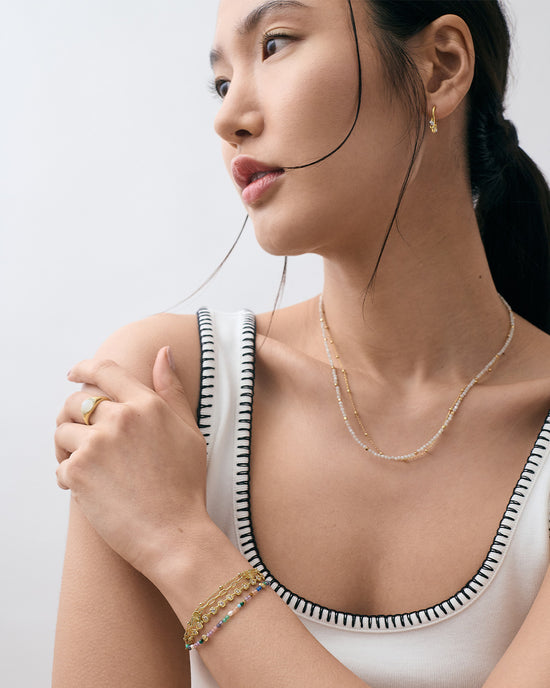 Gold Biography Multi Shell Bracelet