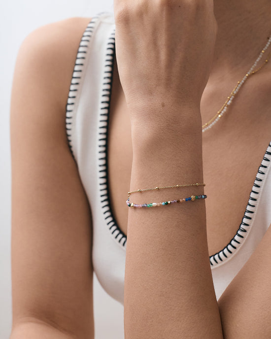 Gold Biography Multi Shell Bracelet