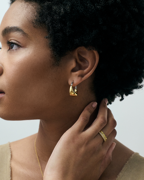 Gold & Silver Chunky Aurora U-Hoop Earrings
