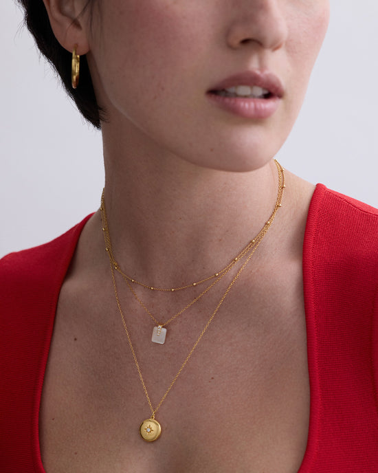 Gold Biography Midi Locket Necklace