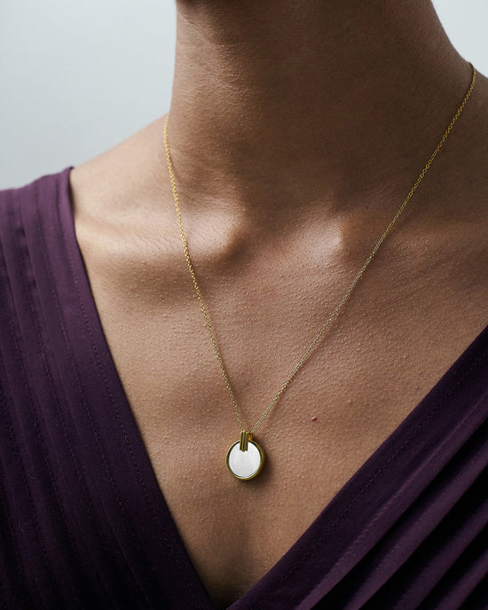 Gold Stilla Mother of Pearl Necklace