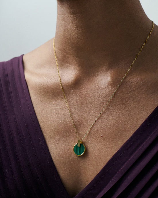Gold Stilla Malachite Necklace