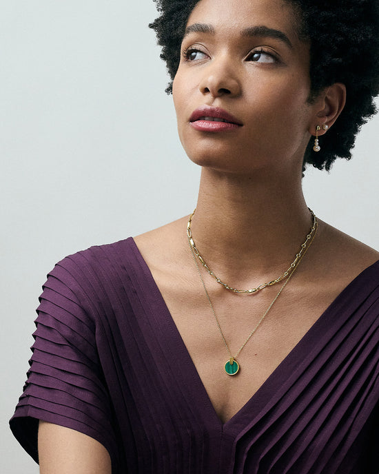 Gold Stilla Malachite Necklace