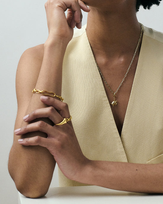GOLD PAPERCLIP CHAIN NECKLACE