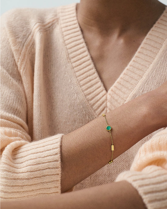 Gold Stilla Malachite Bracelet