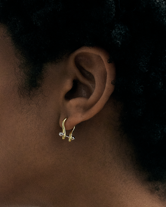 Gold and Silver Aurora Hoop Earrings