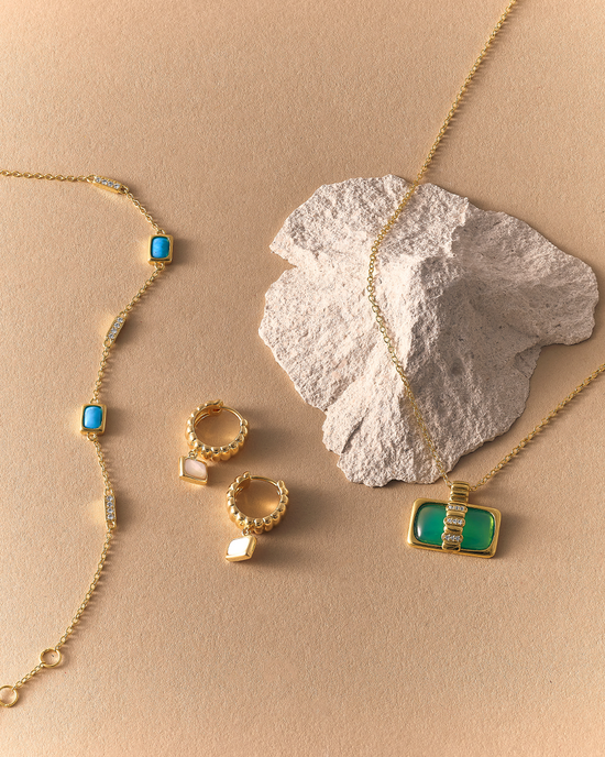 Gold Aurora Ridge Turquoise Station Bracelet