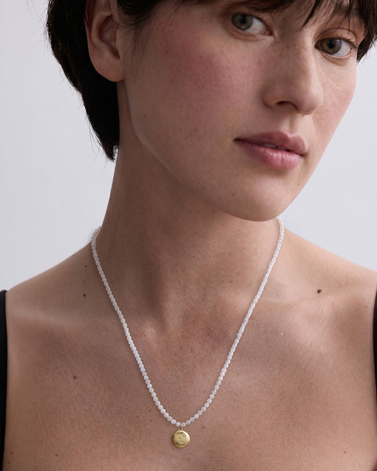 Mother of Pearl Gold Tiny Star Locket Necklace