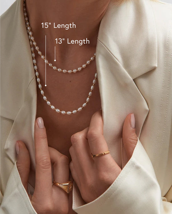 Gold Stilla White Pearl Choker Necklace