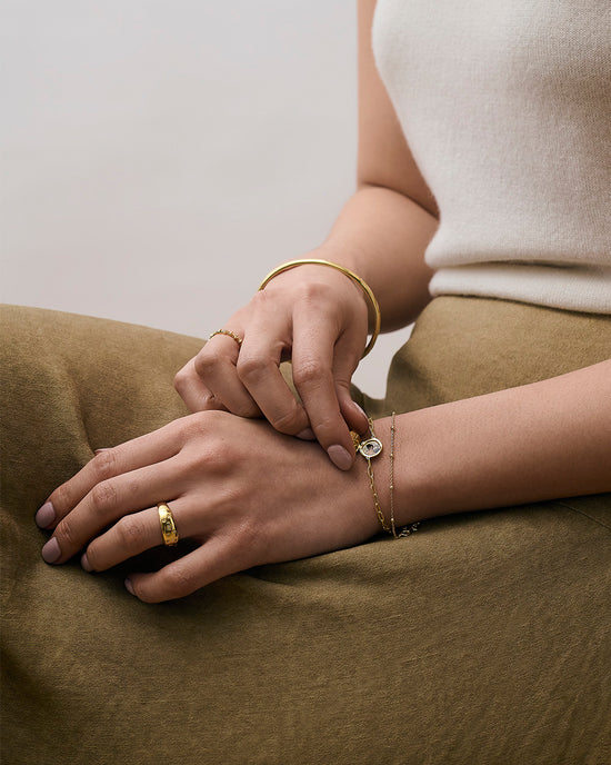 Gold Polaris Mother of Pearl Locket Bracelet