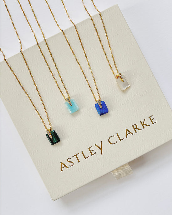 Gold Deco Amazonite Pendant Necklace