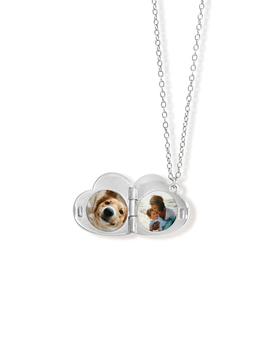 Silver Mini Heart Locket Necklace