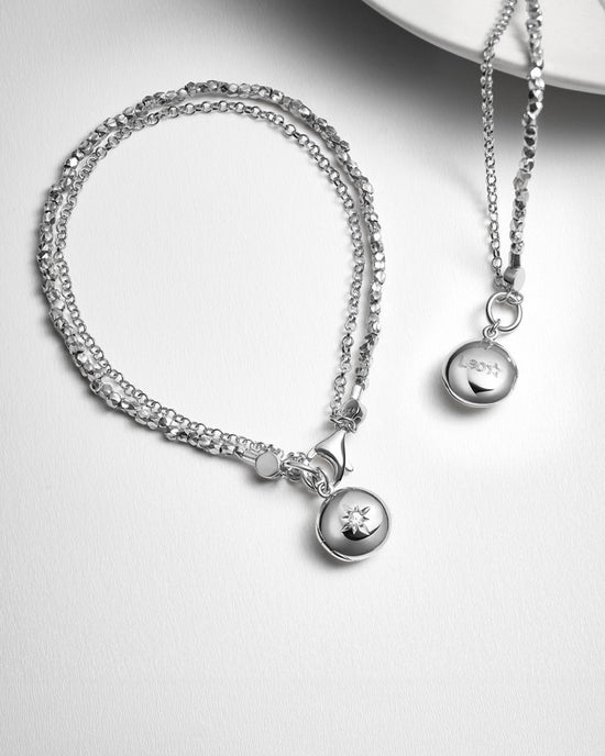 Silver Biography Locket Bracelet