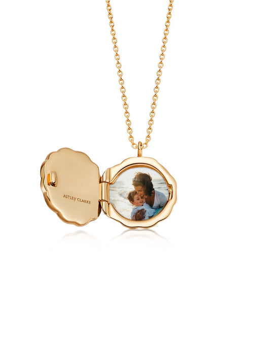 Solid Gold Asteri Large Diamond Locket Necklace