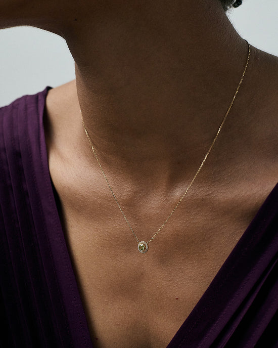 Solid Gold August Birthstone Peridot Pendant Necklace