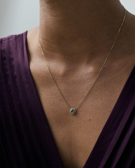 Solid Gold June Birthstone Alexandrite Pendant Necklace
