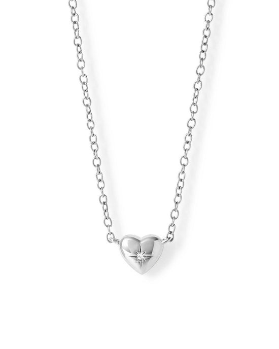 Silver Biography Mini Heart Necklace
