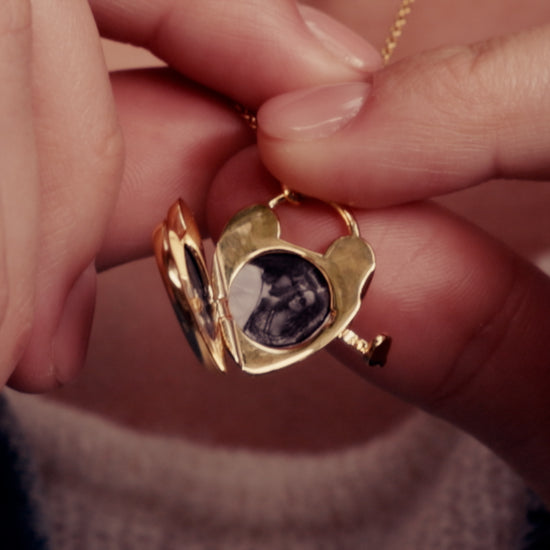 Gold Biography Heart Locket Necklace