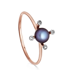 Black Pearl Pluto Ring