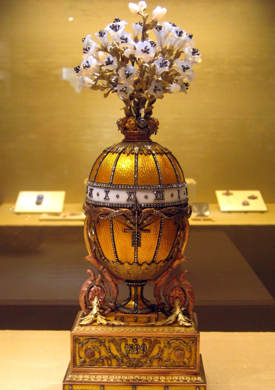 Lilies in a Faberge egg clock | The Astley Clarke Blog