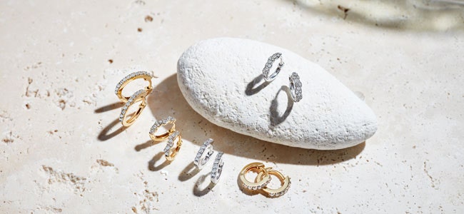 Diamond Hoop Earrings Diamond Hoop Earrings