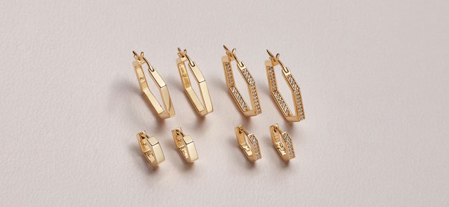 Gold Hoop Earrings in Solid Gold and 14ct and 18ct Yellow Gold Plated Gold Hoop Earrings in Solid Gold and 14ct and 18ct Yellow Gold Plated