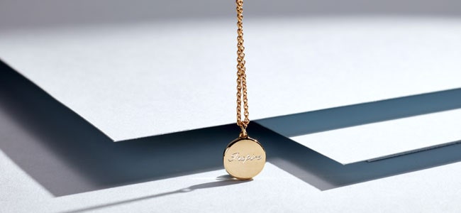 Engravable Necklaces - Gold Engraved Pendant Necklaces