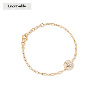 Gold Polaris Mother of Pearl Locket Bracelet