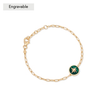 Gold Polaris Malachite Locket Bracelet