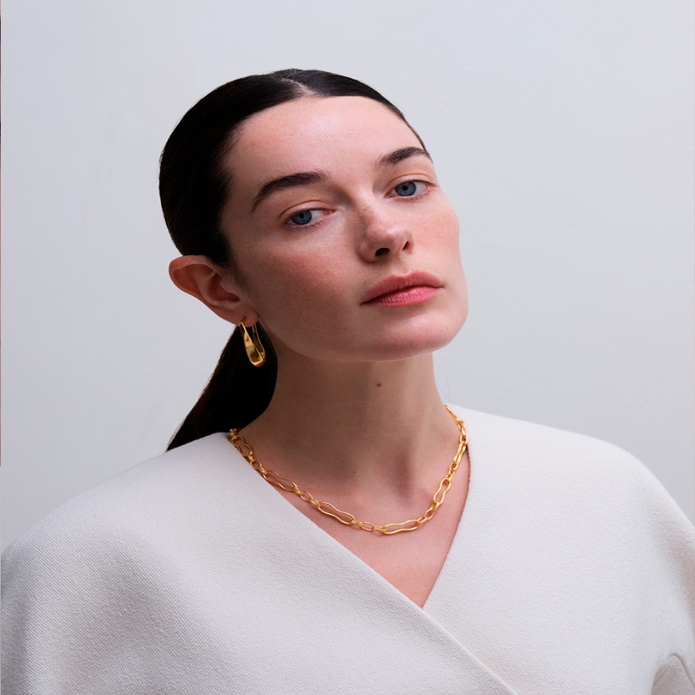 Gold Floe Link Necklace