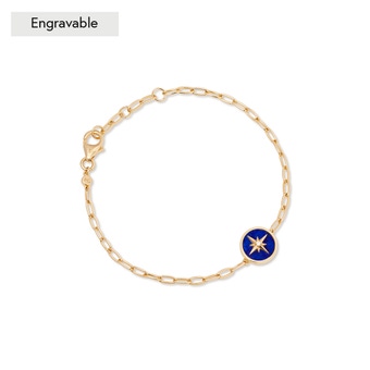 Gold Polaris Lapis Locket Bracelet