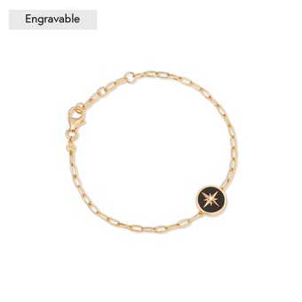 Gold Polaris Black Onyx Locket Bracelet