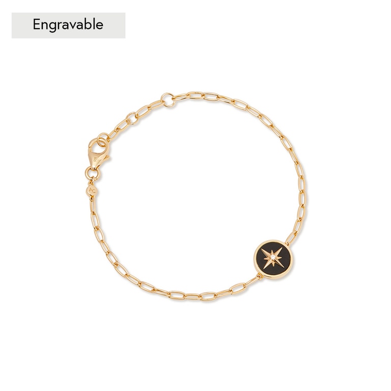Gold Polaris Black Onyx Locket Bracelet