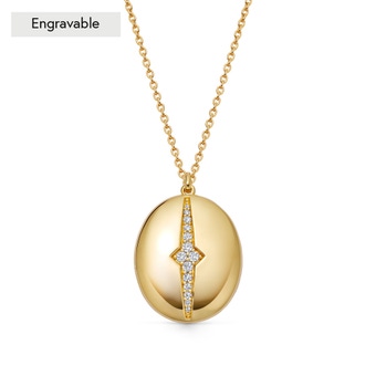 Gold Luna Light Oval Locket Necklace