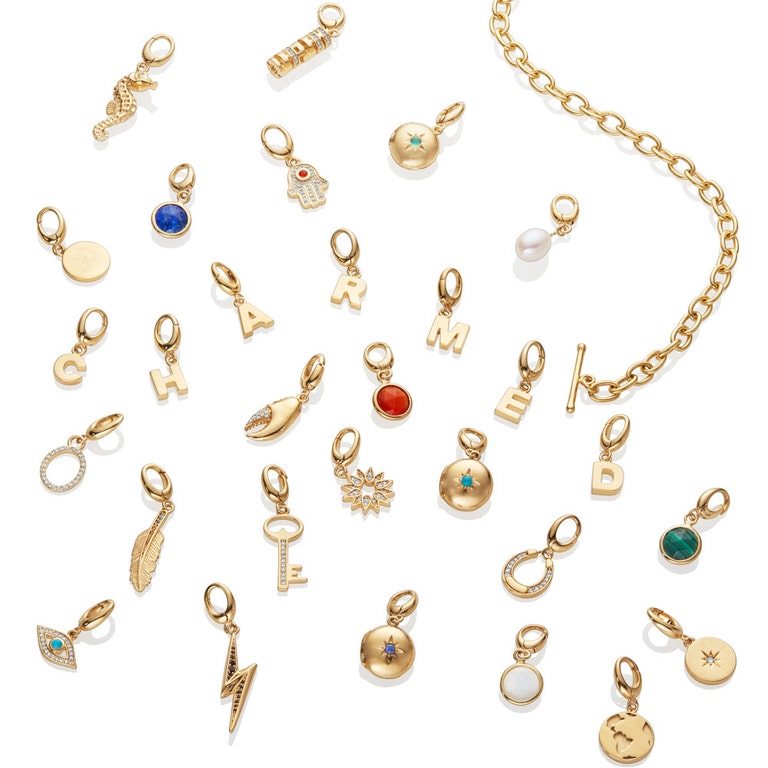 Initial 'M' Biography Charm in Yellow gold vermeil | Astley Clarke