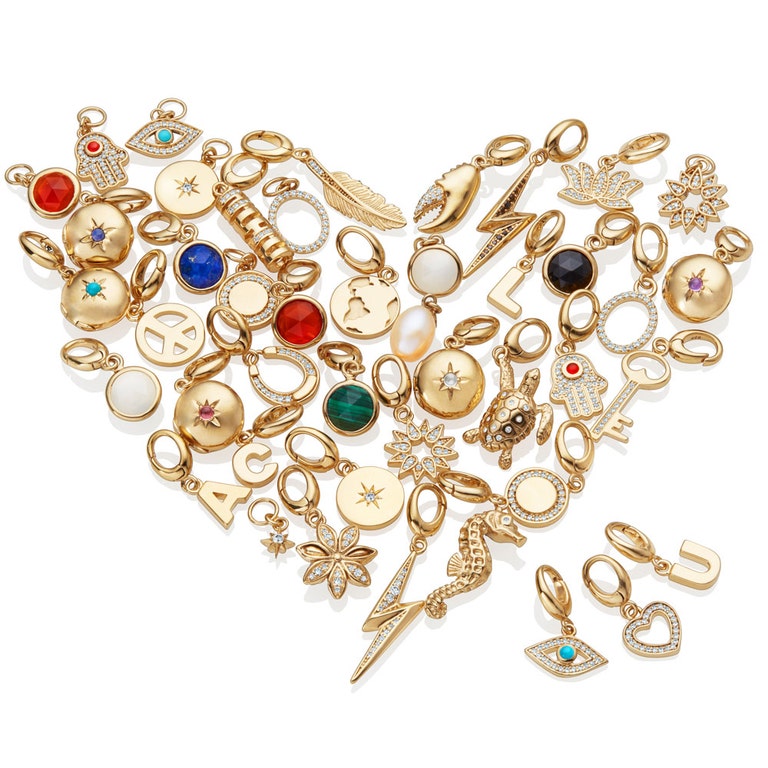 Initial 'J' Biography Charm in Yellow gold vermeil | Astley Clarke