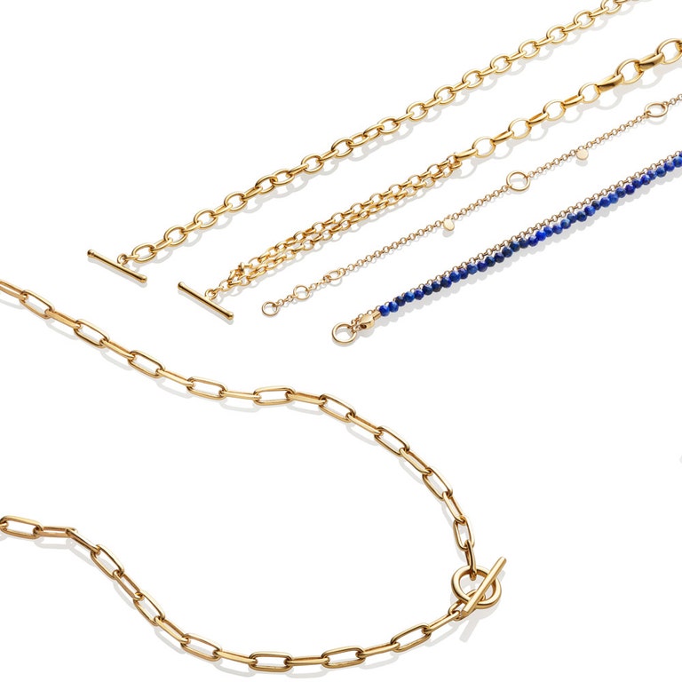 Gold Biography Double Link Bracelet