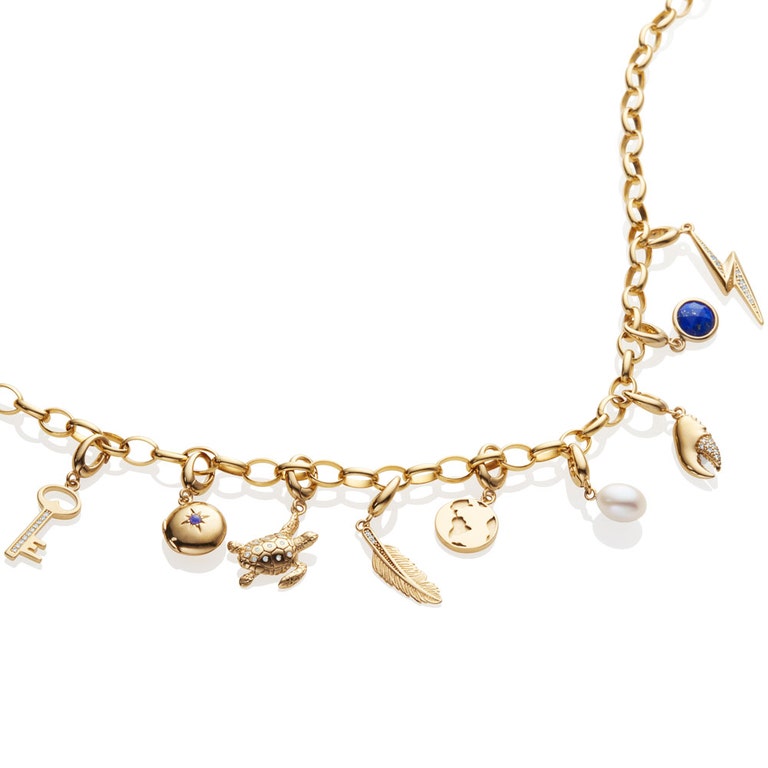 Gold Biography Pearl Charm