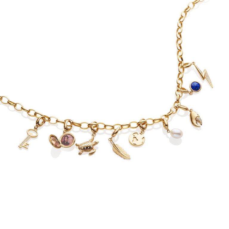 Gold Biography Earth Charm