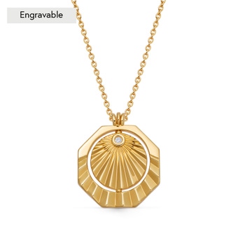 Gold Celstial Sunrise Spinner Necklace