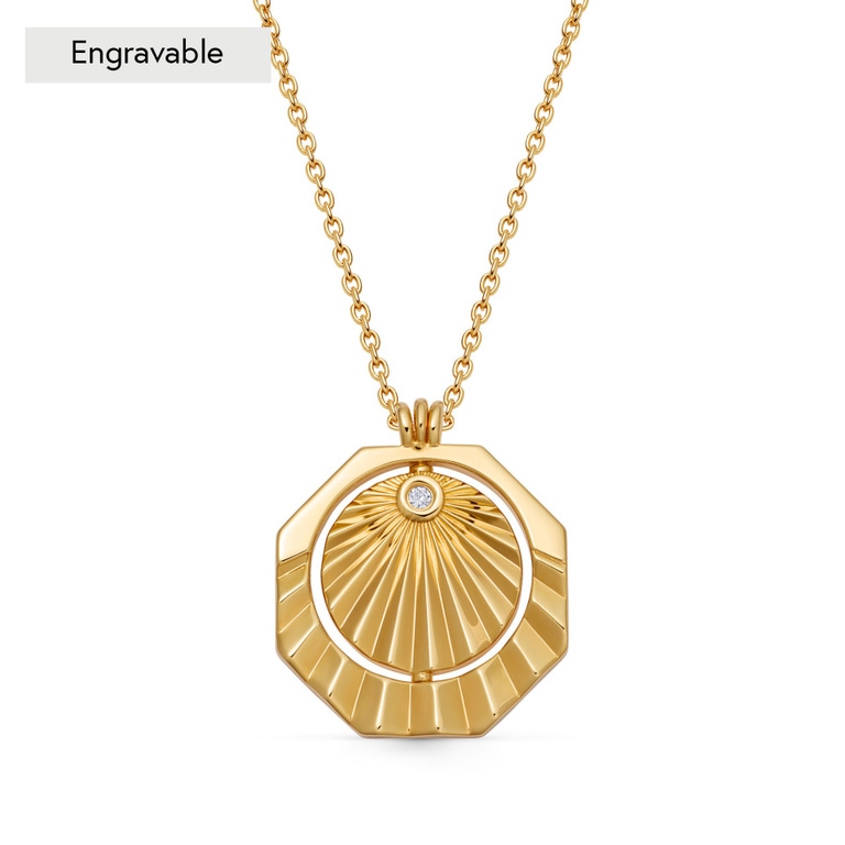 Gold Celstial Sunrise Spinner Necklace